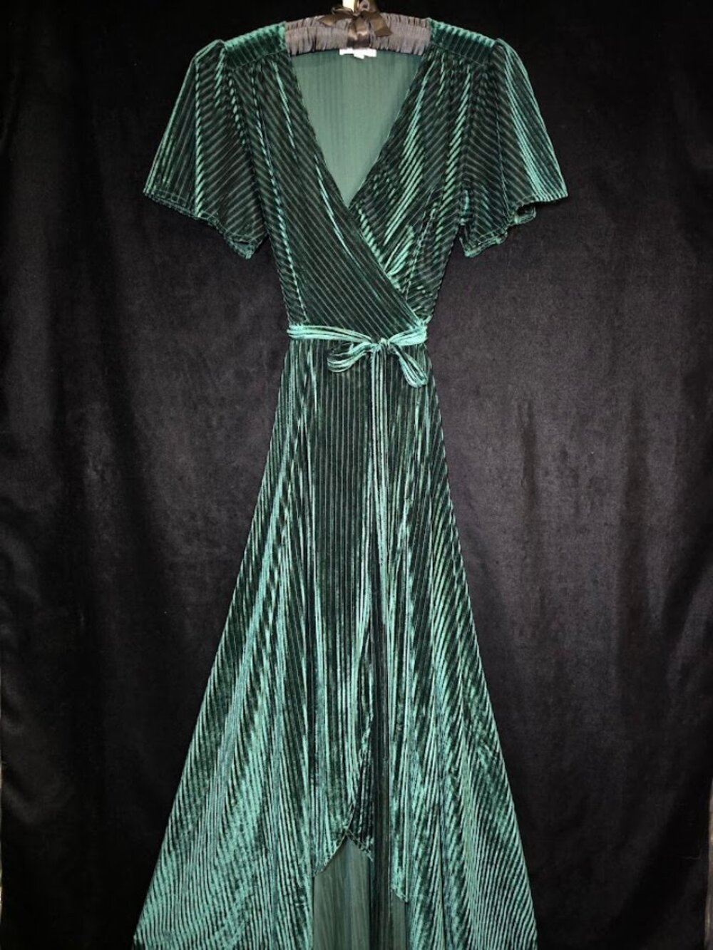 Baltic Born Emerald Green Velvet Maxi Wrap Dress XL